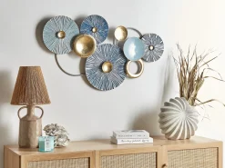 Hot Beliani Decorazione da parete ACTINIUM Metallo 51 cm Blu Blu Oro