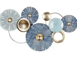 Hot Beliani Decorazione da parete ACTINIUM Metallo 51 cm Blu Blu Oro