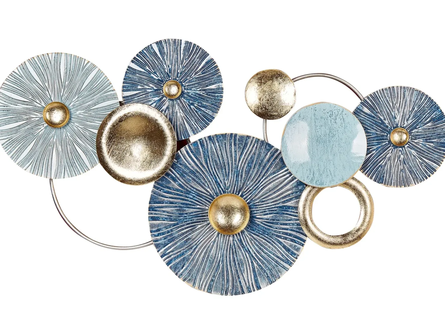 Hot Beliani Decorazione da parete ACTINIUM Metallo 51 cm Blu Blu Oro