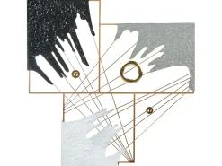Outlet Beliani Decorazione da parete BALBRIGGAN Metallo 70 cm Multicolore Bianco Grigio Multicolore Nero Oro