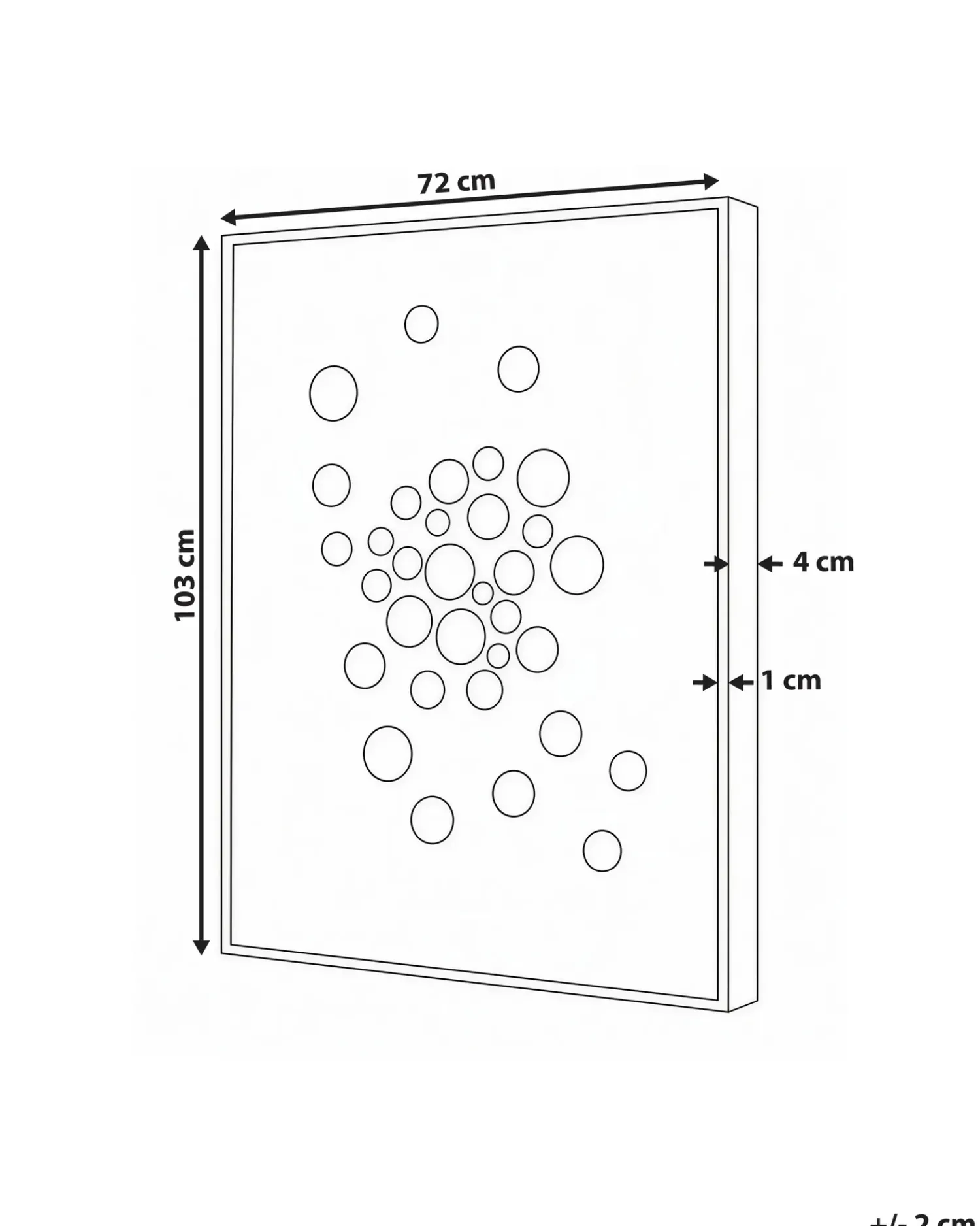 Beliani Decorazione da parete BANTRY 103 cm Bianco Bianco Marrone