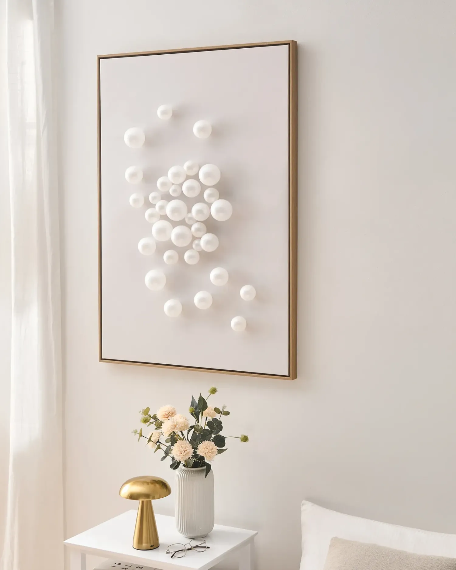 Beliani Decorazione da parete BANTRY 103 cm Bianco Bianco Marrone