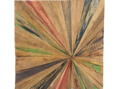 Discount Beliani Decorazione da parete CANCUN Legno di teak 70 cm Marrone Blu Marrone Multicolore Verde
