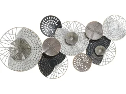 Beliani Decorazione da parete CESIUM Metallo 58 cm Argento Bianco Oro Argento Nero