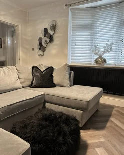 Beliani Decorazione da parete CESIUM Metallo 58 cm Argento Bianco Oro Argento Nero