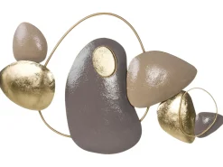 New Beliani Decorazione da parete CLANE Metallo 46 cm Oro Beige Oro Marrone