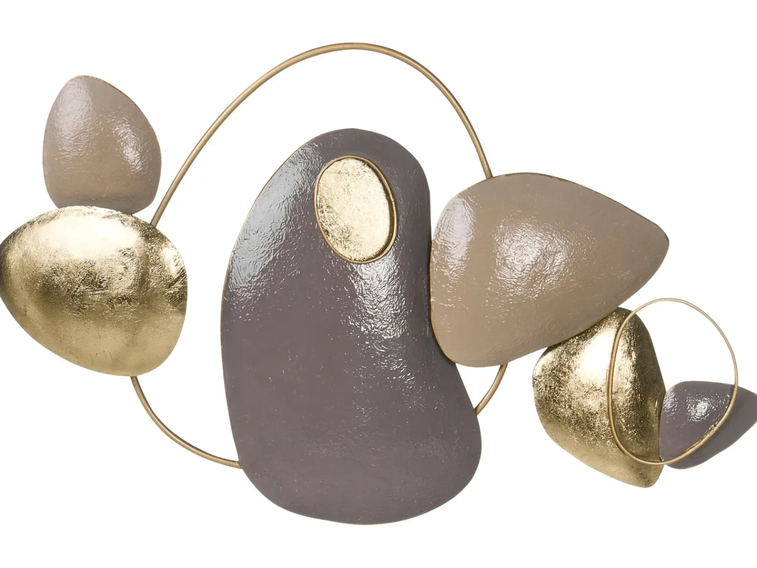New Beliani Decorazione da parete CLANE Metallo 46 cm Oro Beige Oro Marrone