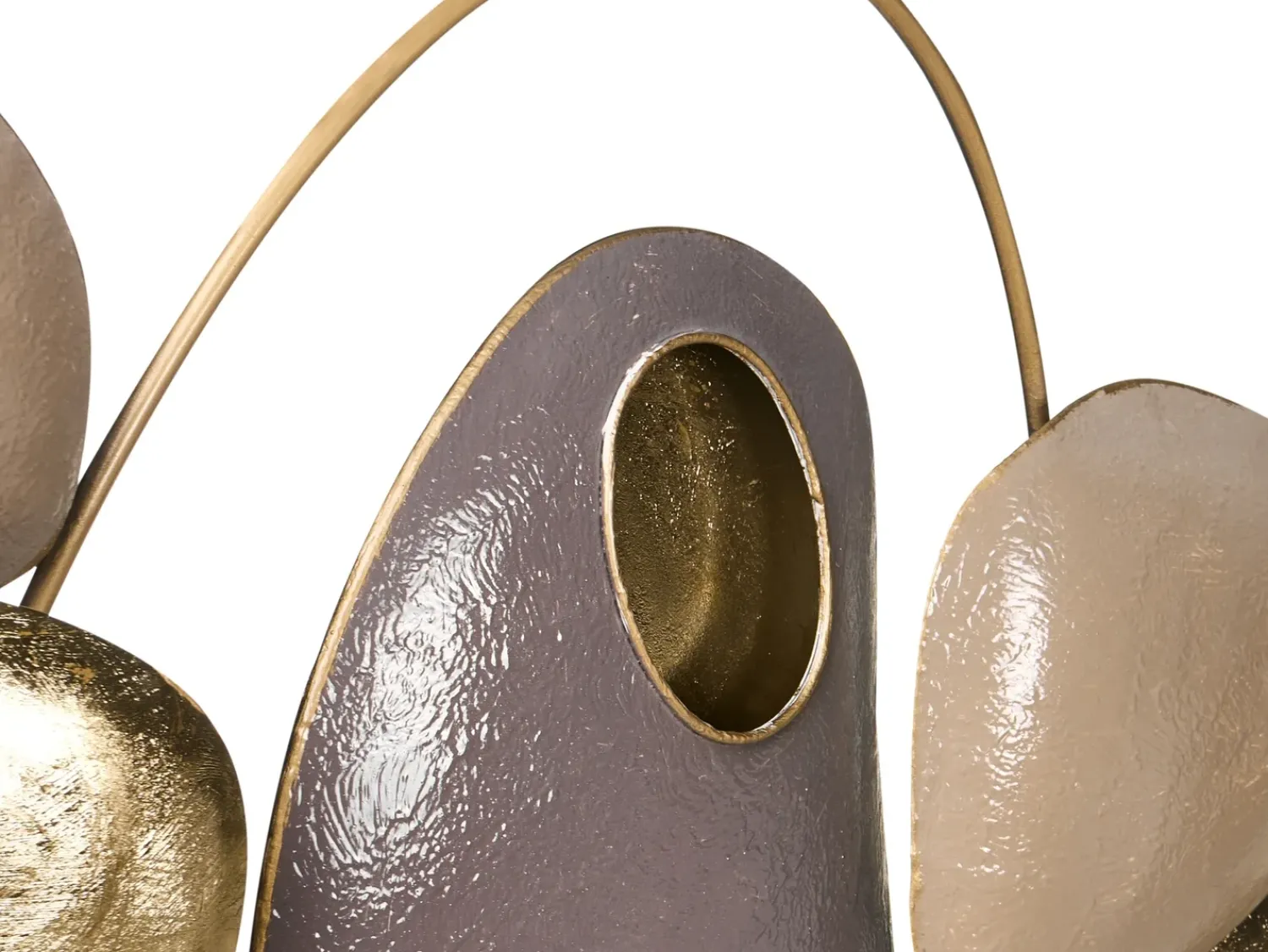 New Beliani Decorazione da parete CLANE Metallo 46 cm Oro Beige Oro Marrone
