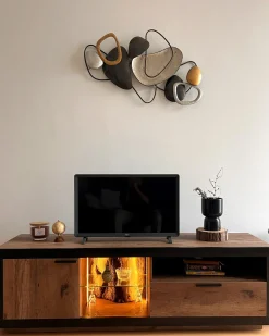 Online Beliani Decorazione da parete COBALT Metallo 50 cm Marrone Marrone Oro Ottone Rame