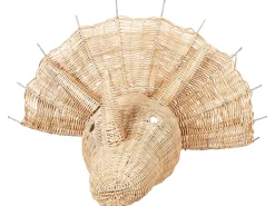 New Beliani Decorazione da parete Dinosauro BIOKO Rattan 44 cm Naturale