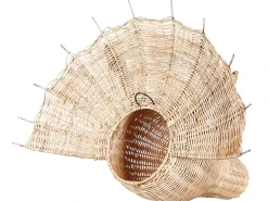 New Beliani Decorazione da parete Dinosauro BIOKO Rattan 44 cm Naturale