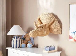New Beliani Decorazione da parete Dinosauro BIOKO Rattan 44 cm Naturale