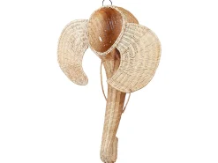 Online Beliani Decorazione da parete Elefante GRUNEY Rattan 83 cm Naturale