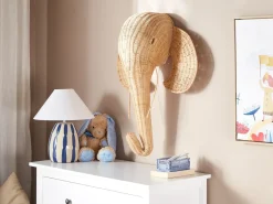 Online Beliani Decorazione da parete Elefante GRUNEY Rattan 83 cm Naturale