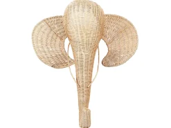 Online Beliani Decorazione da parete Elefante GRUNEY Rattan 83 cm Naturale