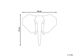 New Beliani Decorazione da parete Elefante GAROUA Legno di mango 37 cm Marrone