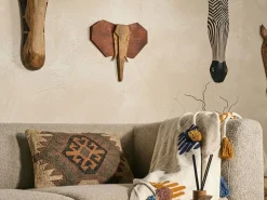 New Beliani Decorazione da parete Elefante GAROUA Legno di mango 37 cm Marrone