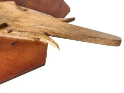 New Beliani Decorazione da parete Elefante GAROUA Legno di mango 37 cm Marrone