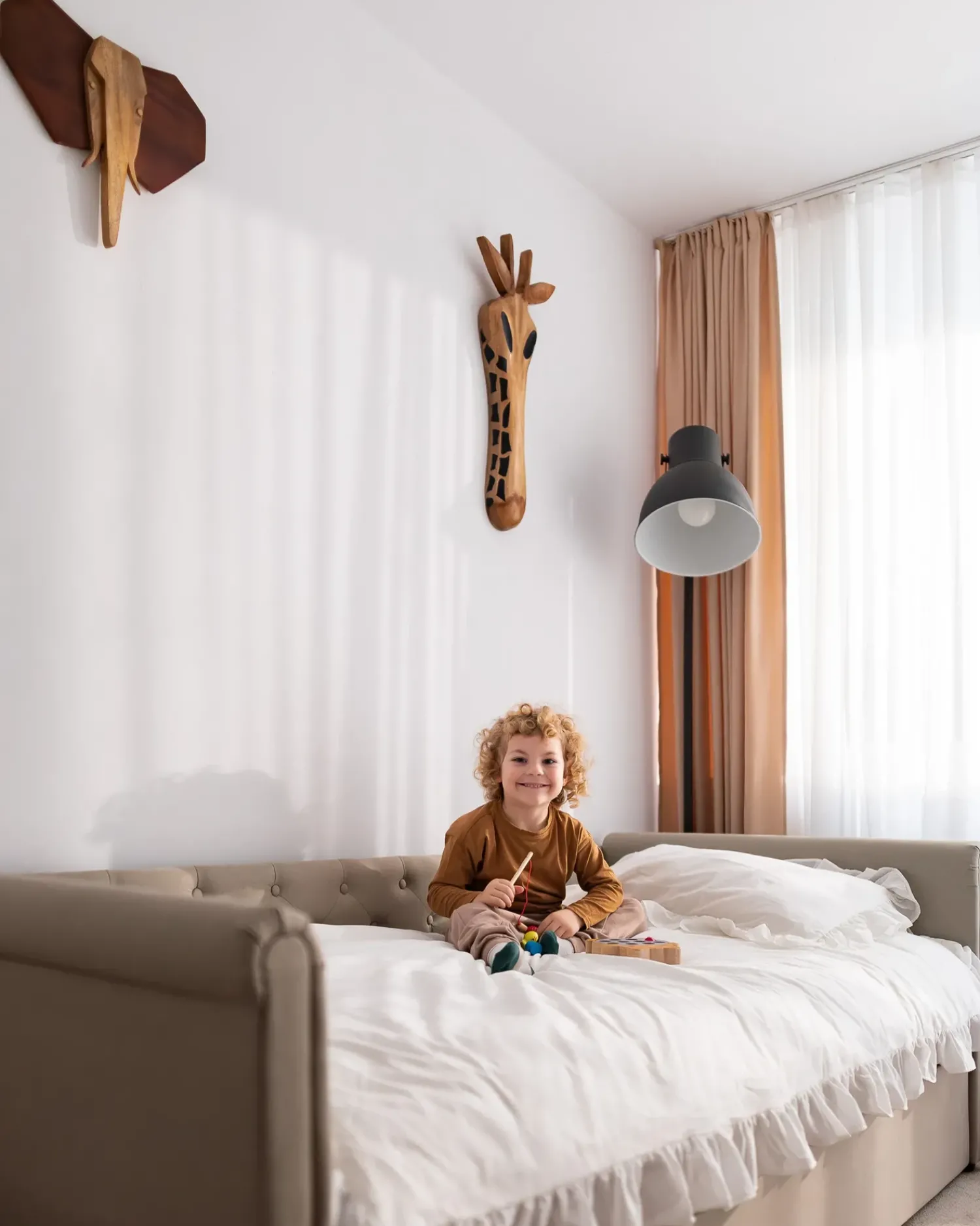 New Beliani Decorazione da parete Elefante GAROUA Legno di mango 37 cm Marrone