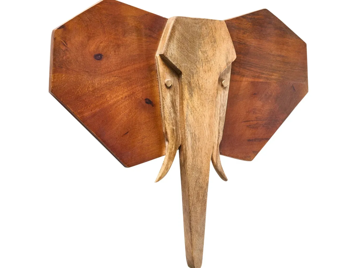 New Beliani Decorazione da parete Elefante GAROUA Legno di mango 37 cm Marrone