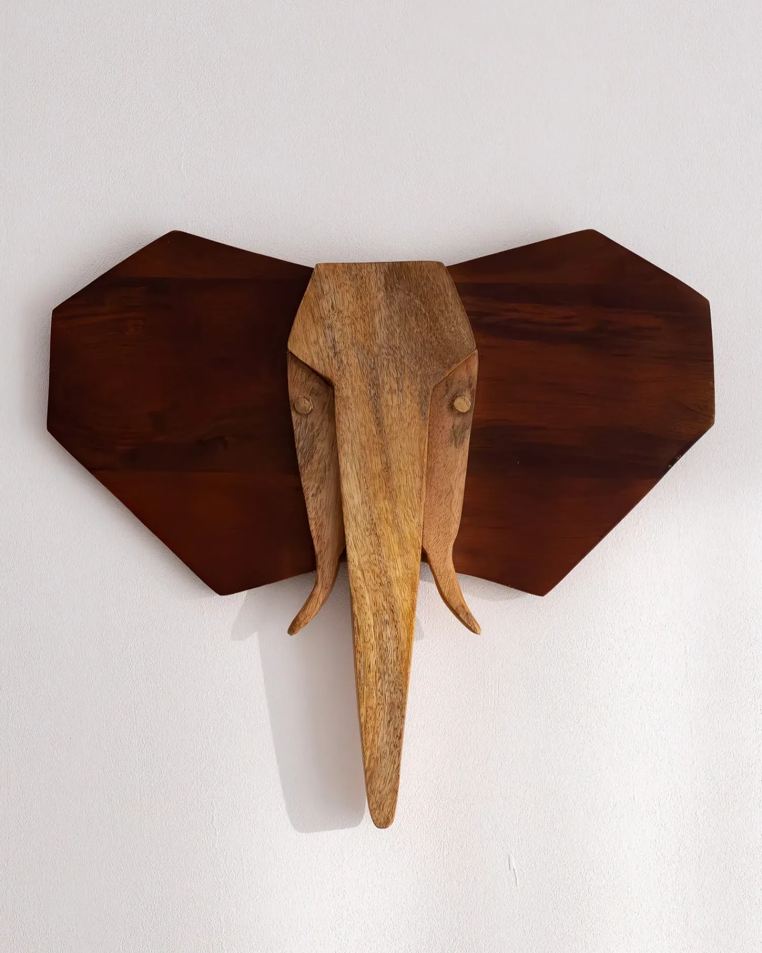 New Beliani Decorazione da parete Elefante GAROUA Legno di mango 37 cm Marrone