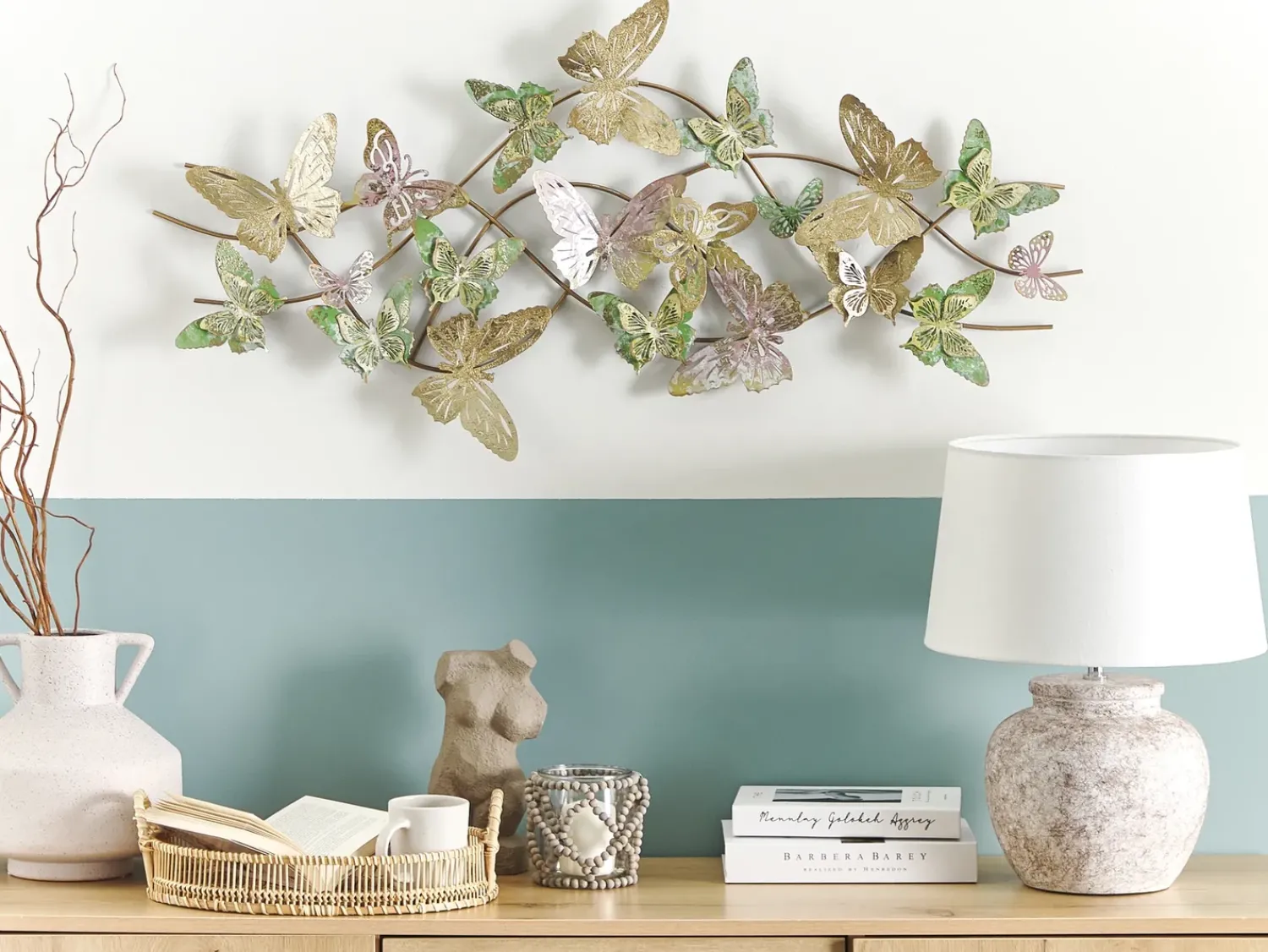 Hot Beliani Decorazione da parete Farfalla GALLIUM Metallo 53 cm Multicolore