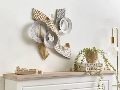 Online Beliani Decorazione da parete FENIT Metallo 54 cm Oro Bianco Oro Argento