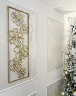Hot Beliani Decorazione da parete Fiore CERIUM Metallo 31 cm Oro