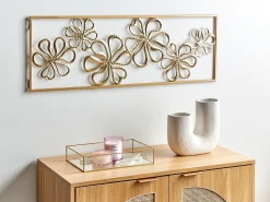 Hot Beliani Decorazione da parete Fiore CERIUM Metallo 31 cm Oro