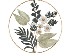 Outlet Beliani Decorazione da parete Fiore DUBNIUM Metallo 70 cm Verde Oro Verde