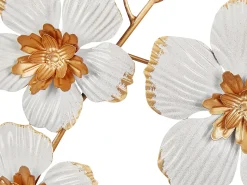 Outlet Beliani Decorazione da parete Fiore DUBNIUM Metallo 70 cm Verde Oro Verde