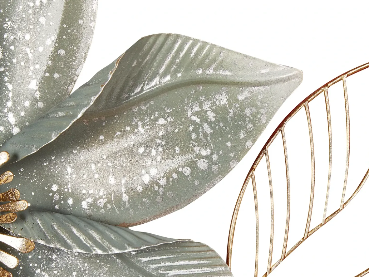 Beliani Decorazione da parete Fiore EUROPIUM Metallo 46 cm Oro Bianco Oro Verde