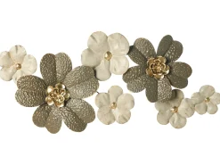 Online Beliani Decorazione da parete Fiore LANTHANUM Metallo 52 cm Beige Beige Oro