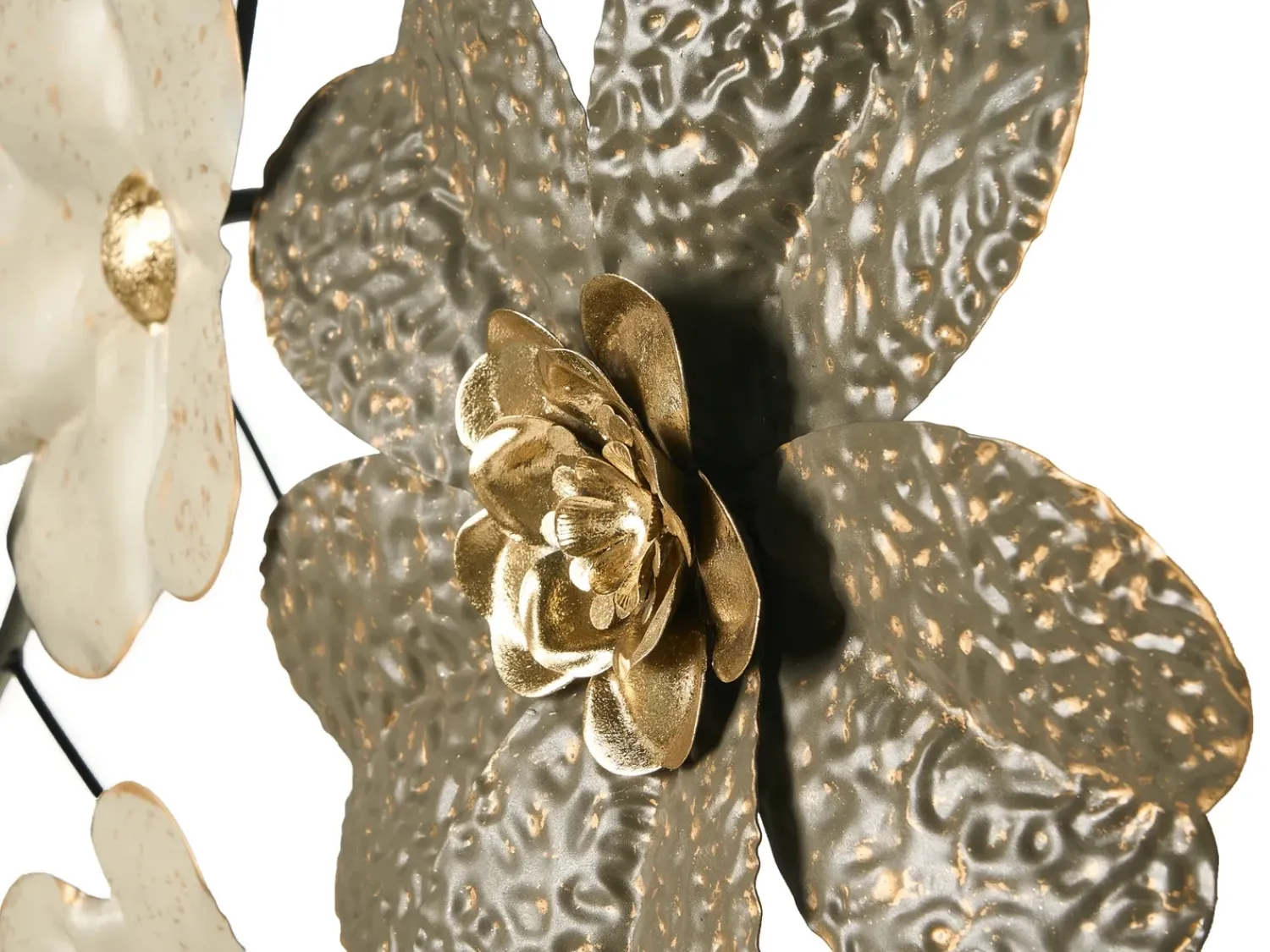 Online Beliani Decorazione da parete Fiore LANTHANUM Metallo 52 cm Beige Beige Oro