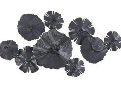 Beliani Decorazione da parete Fiore POTASSIUM Metallo 49 cm Grigio Beige Bianco Grigio Oro