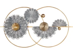 Clearance Beliani Decorazione da parete Fiore PROMETHIUM Metallo 51 cm Oro Grigio Oro