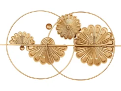 Clearance Beliani Decorazione da parete Fiore PROMETHIUM Metallo 51 cm Oro Grigio Oro