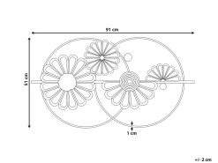 Clearance Beliani Decorazione da parete Fiore PROMETHIUM Metallo 51 cm Oro Grigio Oro
