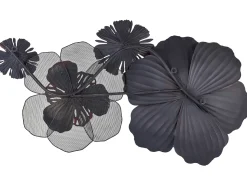 Clearance Beliani Decorazione da parete Fiore SCANDIUM Metallo 45 cm Rosso Oro Rosso