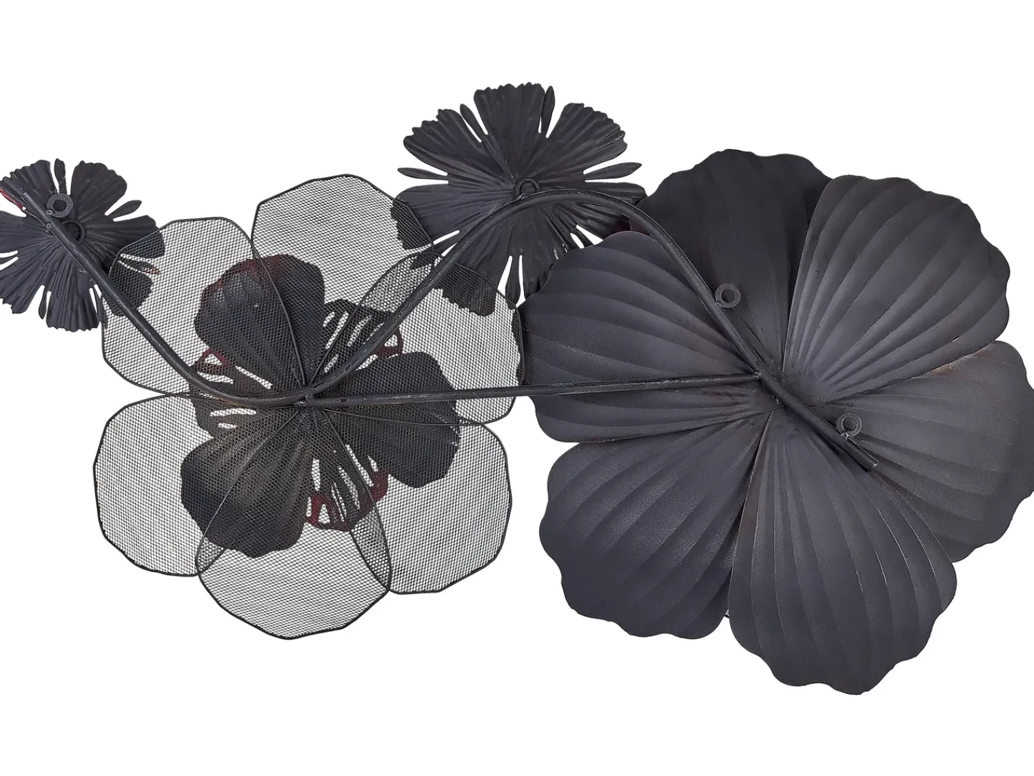 Clearance Beliani Decorazione da parete Fiore SCANDIUM Metallo 45 cm Rosso Oro Rosso