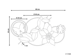 Outlet Beliani Decorazione da parete Fiore THORIUM Metallo 44 cm Multicolore Bianco Multicolore Oro Rosa Verde