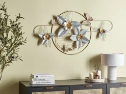 Beliani Decorazione da parete Fiore TANTALUM Metallo 59 cm Oro