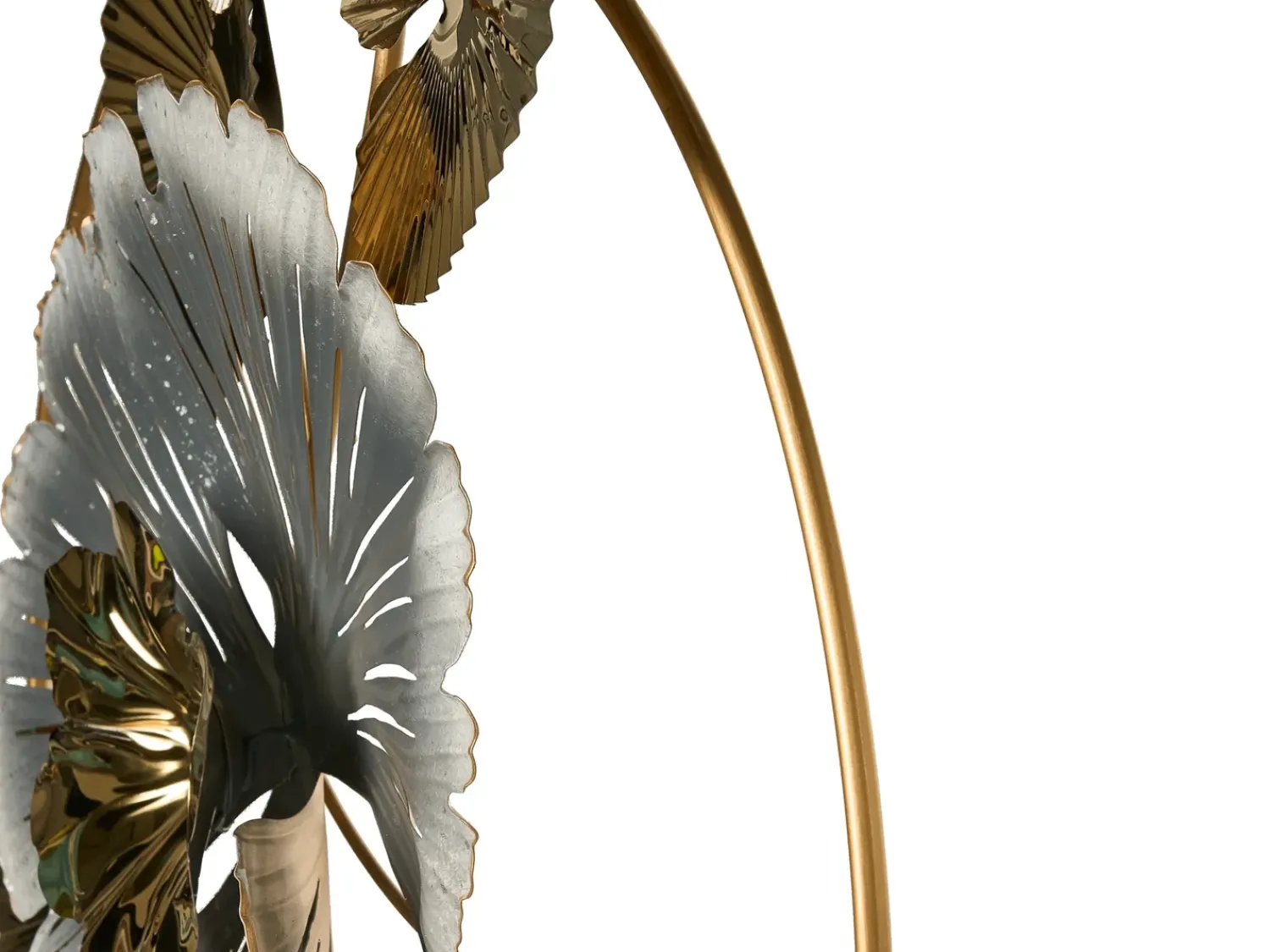 New Beliani Decorazione da parete Fiore TERBIUM Metallo 56 cm Oro Oro Argento