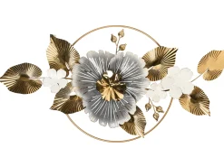 New Beliani Decorazione da parete Fiore TERBIUM Metallo 56 cm Oro Oro Argento