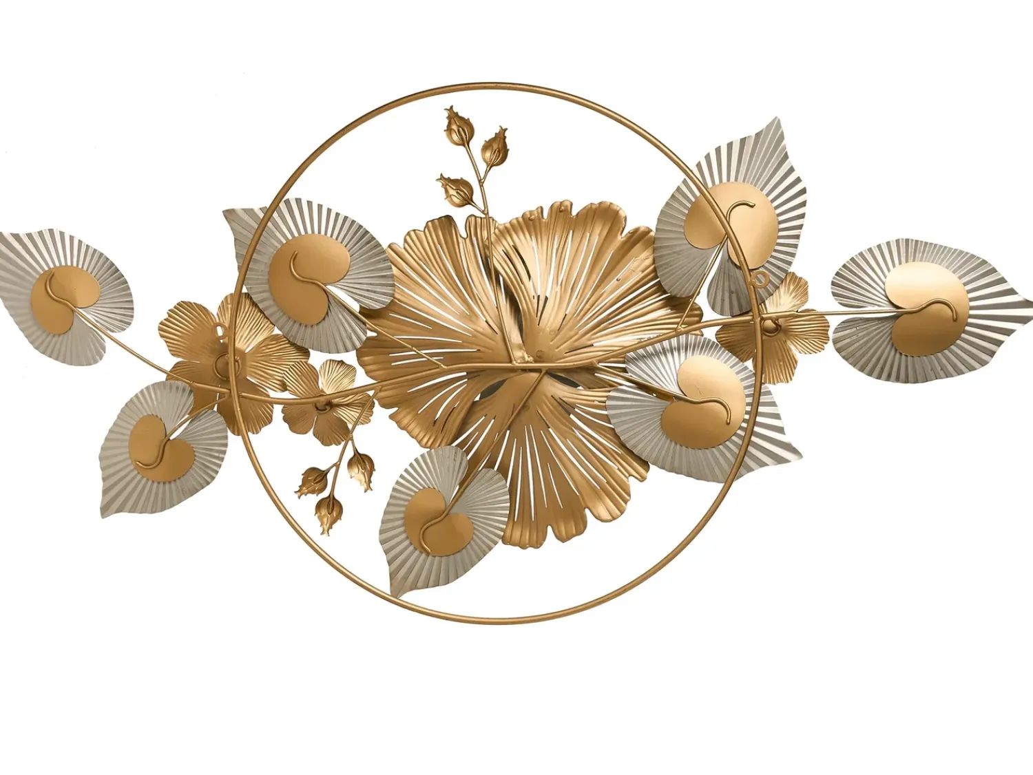 New Beliani Decorazione da parete Fiore TERBIUM Metallo 56 cm Oro Oro Argento