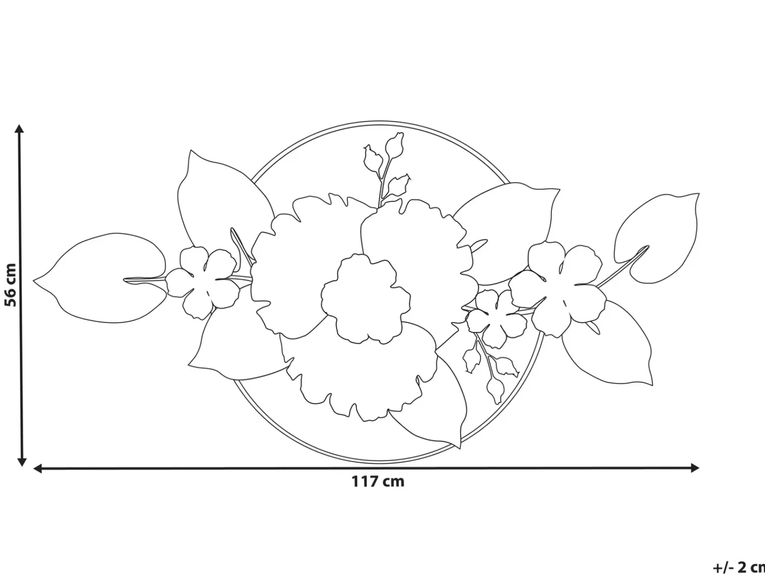 New Beliani Decorazione da parete Fiore TERBIUM Metallo 56 cm Oro Oro Argento