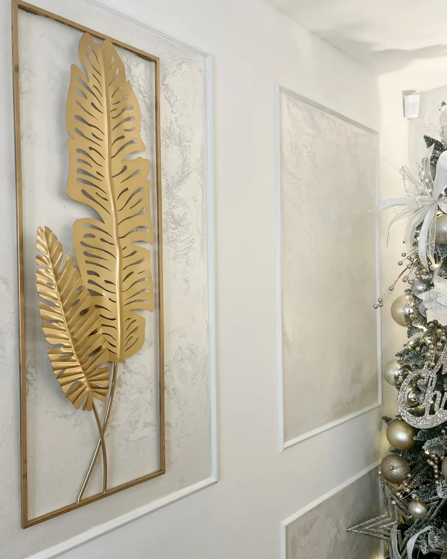 Discount Beliani Decorazione da parete Foglia PALLADIUM Metallo 90 cm Oro