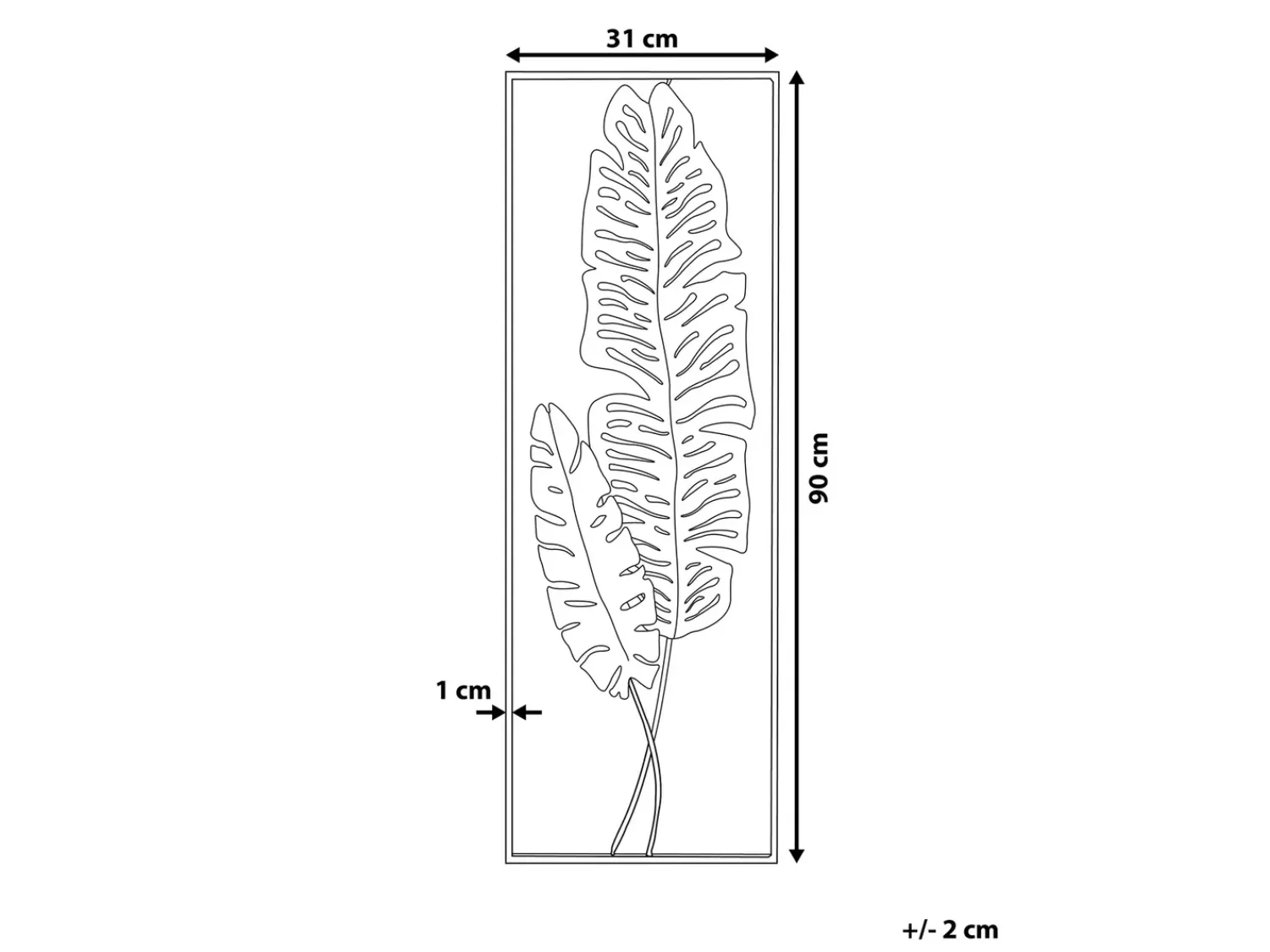 Discount Beliani Decorazione da parete Foglia PALLADIUM Metallo 90 cm Oro