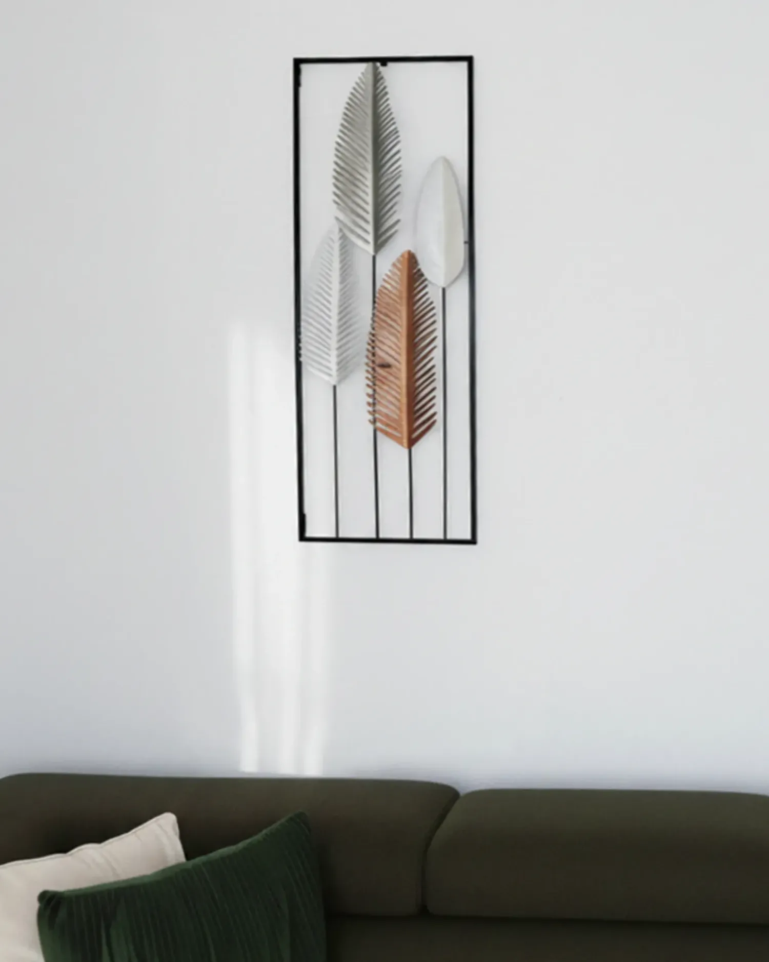 Clearance Beliani Decorazione da parete Foglia NIOBIUM Metallo 90 cm Argento Argento Nero Oro