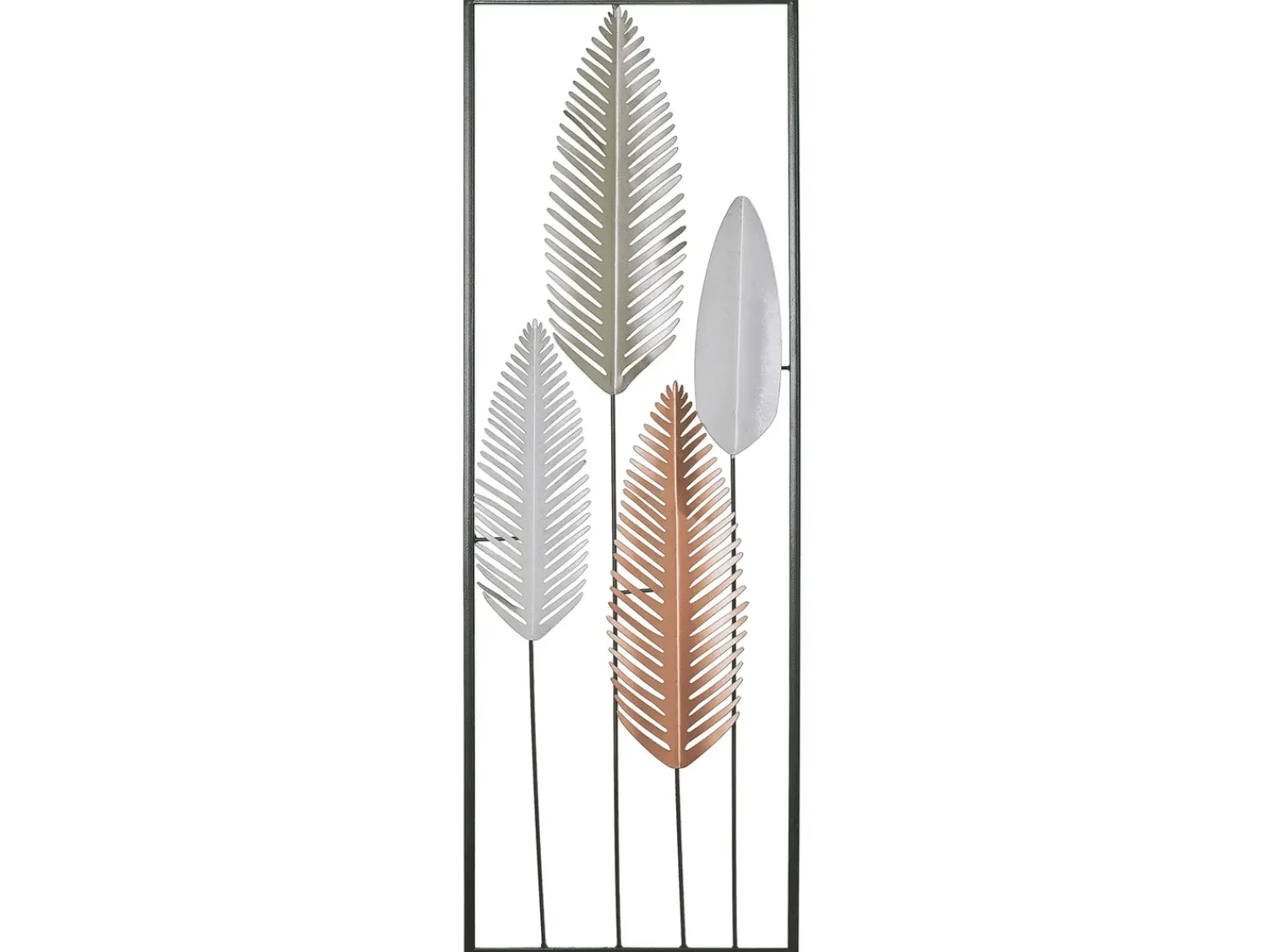 Clearance Beliani Decorazione da parete Foglia NIOBIUM Metallo 90 cm Argento Argento Nero Oro